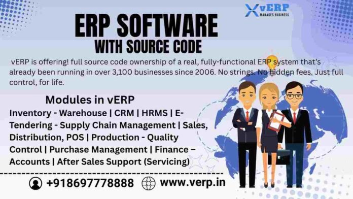 ERP source code, business freedom, customize ERP, vERP, ERP ownership, software independence, eliminate vendor lock-in, customizable business software, own your software, enterprise resource planning