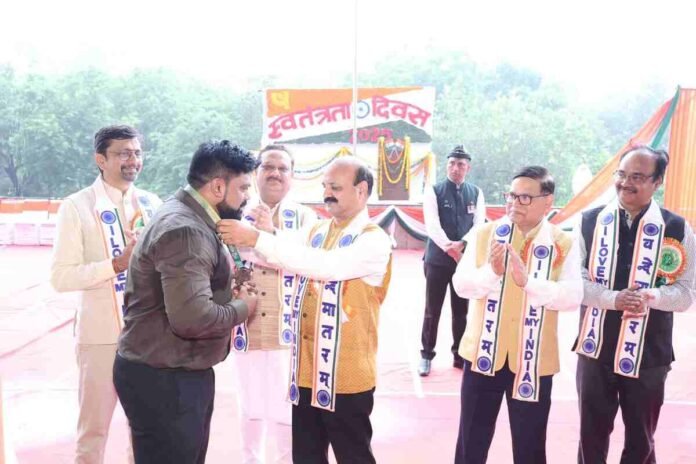 Punjab National Bank Independence Day 2025, Sudhir Saxena Kickboxing Champion, PNB honours athletes, Asian Kickboxing Championships 2024, India Open Kickboxing Championship 2025, Independence Day celebrations PNB, Indian sports achievements 2025, Sudhir Saxena Ballia UP, Kickboxing in India, PNB CSR sports initiatives,Kickboxing Champion Sudhir Saxena