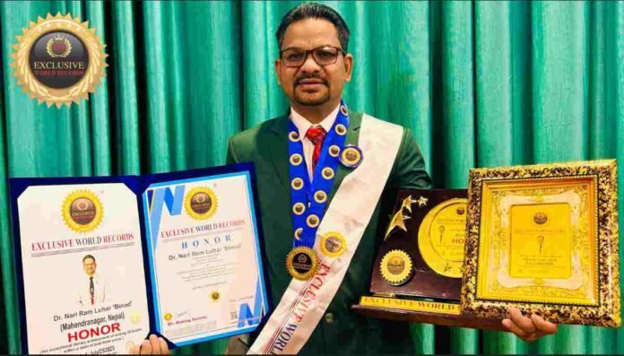 Dr. Nari Ram Luhar, Nari Ram Luhar ‘Binod,’ Exclusive World Records, Nepal author, Nepali literature, book records, prolific author, spiritual books, social awareness books, education books,