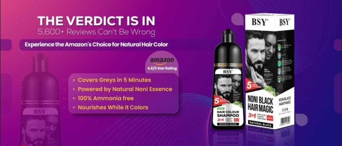 BSY Noni, Noni Hair Color Shampoo, Highest Rated, Amazon India, 5 Minute Color, Ammonia-Free, Hair Dye Shampoo, Best Hair Color