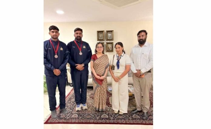 Indian Woodball medal winners, Woodball Association of India, WAI, IWbF University Woodball Championship 2026, Paulami Tripathi DCM, Indian Embassy Bangkok, Subhash Budiya, Banshi Lal, Dr. Ashish Deshmukh, Indian sports news, Woodball Thailand