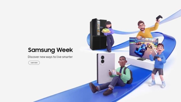 Samsung Week 2026 offers featuring discounts on Galaxy smartphones, AI-powered TVs, laptops, tablets and Samsung home appliances in India.